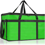 PEASUG Insulated Bags for Food Delivery, XXXL Pizza Delivery Bags, Large Capacity Cooler Bag Keep Food Warm for Grocery Shopping and Catering, Foldable, Heavy-Duty (Green)