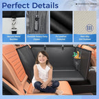 Back Seat Extender for Dogs, Hard Bottom Dog Car Seat Cover for Truck Back Seat, Upgraded PU Leather Dog Hammock for Car, Waterproof, Anti Scratch, Larger Space, Holds 400lbs