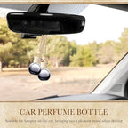 BBTO 50 Pcs Hanging Car Air Freshener Black Car Diffuser Bottles Empty Glass Perfume Bottle Freshener Diffuser Bottles Pendant for Essential Oil Fragrance Aromatherapy Ornament(Round)
