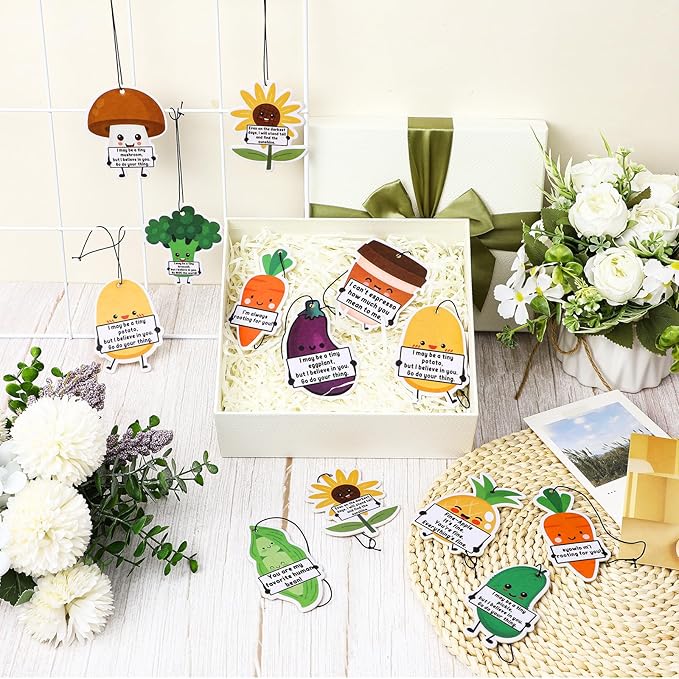 20 Pcs Positive Car Air Fresheners Bulk Employee Appreciation Gift Funny Car Hanging Ornament Scented Incense Chip Dietician Appreciation Gifts for Driver Staff Teacher Nurse Team, 10 Styles