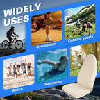 ZIMABLUE 2PC Waterproof Towel Car Seat Covers - 1kg Heavy Duty 3-Layer Microfiber Sweat Protector for Bucket Seats - Non-Slip Machine Washable Universal Fit for Gym, Yoga, Beach, Pets & Outdoors-Beige
