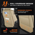 AOMSAZTO Custom Fit Seat Covers for Toyota 4Runner: 2011-2024 Faux Leather Full Set Car Seats Cover for 4Runner Beige (5 Seats Model Only)
