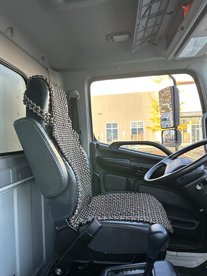 Extra Large Natural Wood Beaded Seat Cover Massaging Cooling Cushion for Truck, Trailer, Van