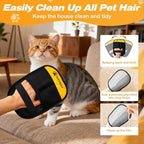 Pet Hair Removal Gloves, Ease of Removal Electrostatic Cat Dog Hair Remover Glove, Reusable Magic Brush Pet Hair Remover Tool for Clothing, Carpet, Sofa Gaps, Car Seat, Yellow, 2PCS