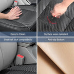 1 Pack Black Ventilated Bottom Car Seat Cover, 3D Air Mesh Breathable Front Leather Car Seat Protectors, Universal Fit Automotive Comfortable Seat Cushion with Storage Pocket for Car Truck SUV