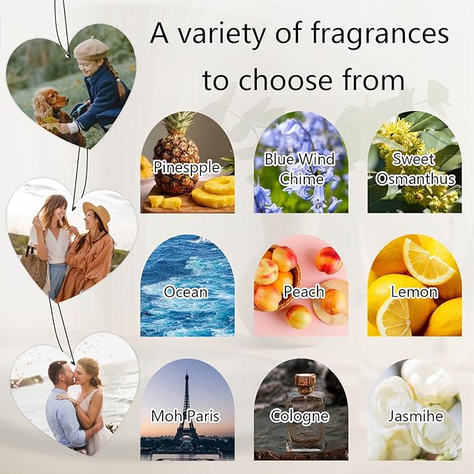 Custom Air Fresheners with Picture, Personalized Photo Air Freshener for Car Wardrobe Bathroom Hanging Ornaments (Heart-)