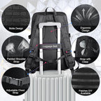 BERTASCHE Lunch Backpack, Laptop Backpack 17 inch for Work w/Insulated Cooler Lunch box for Men Women, Casual Daypack for Travel Commuter Picnic College,Black
