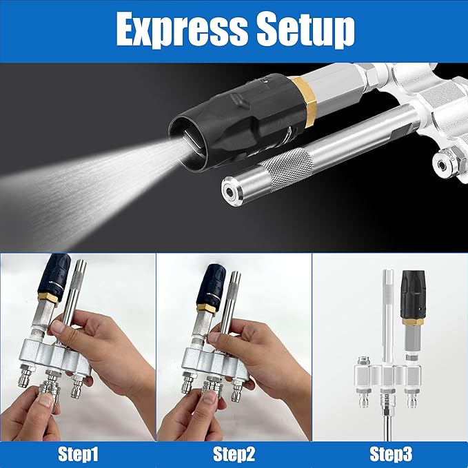 JOEJET M5 Twist Nozzle, Shooter Tip for Pressure Washer, 1/4'' Quick Connet, 3-7GPM