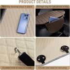 3 PCS Linen Car Seat Covers with Storage Pocket, Back Seat Covers Protectors with Non-Slip, Breathable Bench Seat Covers Universal Fit for SUVs, Cars, Trucks (Brown)