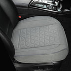West Llama Linen Front Car Seat Cover Protector Anti-Slip Bottom Seat Cover Fits 95% of Vehicles,Wrapping Around The Bottom,Triangular Pattern(Gray-1Pcs)