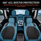 Coverado Wrangler JK Seat Covers 4 Door for Jeep, Waterproof Leather Car Seat Cover for Jeep Wrangler Vehicle Truck Accessories Custom Fit for 2008-2012 Jeep Wrangler Seat Covers Full Coverage(Blue)