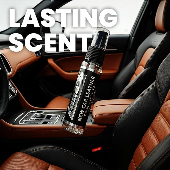 LANE’S Premium Car Air Freshener "New Car Leather" - 1oz Oil-Based, Long-Lasting Auto Scent Spray - Food, Pet, Odor Smell Deodorizer for Cars, Trucks, SUVs' Interior Leather, Carpet, Upholstery
