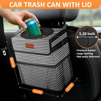 Car Trash Can for Car Cute, Bag Bin Hanging Waterproof Automotive Garbage Cans Leak Proof Vehicle Trash Can Stripe