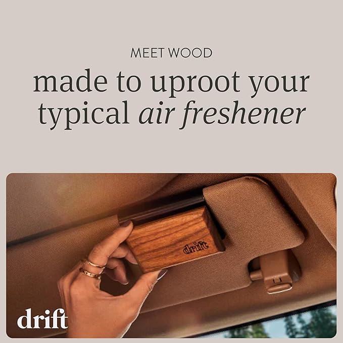 Drift Car Air Freshener - The Original Wood Air Freshener - Car Odor Eliminator - Long Lasting Scent - Metal Clip - Essential Oils - Clean Ingredients - Open Air Scent 3 Pack Refill - NO CLIP INCLUDED