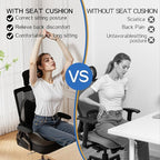 Benazcap Large Memory Foam Seat Cushion Lumbar Support Pillow for Sciatica & Tailbone Pressure Relief Coccyx Pad for Office Chair, Wheelchair, Car, Home, Office
