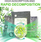 Activated Charcoal Odor Absorber (4x200g Large + 2x75g Small), Bamboo Charcoal Air Purifying Bag, Odor Deodorizer and Eliminator for Cars, Refrigerators, Shoes, Pets, Closets, and More.
