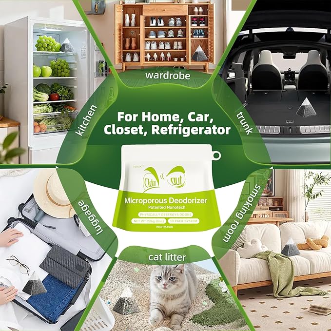 Activated Charcoal Odor Absorber 10 Pack (20 * 20g), Natural Air Purifying Bags, Refrigerator Deodorizer, Shoe & Closet Odor Eliminator, Reusable Non-Toxic Air Freshener for Home Car Basement