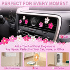 LivTee 6 Pack Cute Daisy Flower Car Vent Clips, Air Freshener Car Accessories, Air Vent Clips for Women and Girls, Flower Vent Clips for Car Interior Decoration(3cm, 3.3cm, Red, Pink, White)