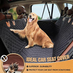 K KNODEL Dog Seat Cover, 100% Waterproof Car Seat Cover for Pets, Pet Seat Cover Dog Hammock, Heavy Duty Scratch Proof Pet Back Seat Covers, Zippered Side Flaps for Cars, Trucks and SUVs (Black)
