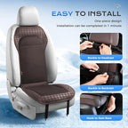 Coverado Summer Cooling Car Seat Cushion, 12V-24V Dual Blowing & Suction Ventilated Pad with 8 Turbo Fans, 3-Speed Adjustable Universal Fit for Hot Weather Car, SUV, Truck & Van-Brown