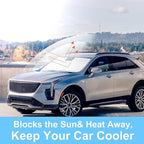 Windshield Sun Shade Custom Fit for 2019 2020 2021 2022 2023 2024 2025 Cadillac XT4 Accessories Foldable Sunshade Sun Blocker Protect Car from Sun Rays & Heat Damage Keep Car Cooler