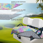 YOKYHOM Golf Cart Seat Covers for 2 & 4 Passenger Carts, Thick Short Plush with Non-Slip Backing, Ultra Soft Seat Towel Blanket, Fits EZGO, Club Car, Yamaha, 51"x30.5", Colorful Yellow