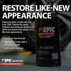 Malco Epic Revive Nu Plastic Trim & Cladding Restorer - Restores Faded and Dried Out Plastic/Vinyl and Rubber Back to Black or Gray Finish / 16 Oz (199816)