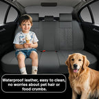Universal Gray Leather Car Seat Covers Full Set – Waterproof Automotive Seat Protector for Cars, SUVs & Pickups, Airbag Safe, Non-Slip Design, Easy Installation, Durable Material