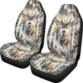 ELEQIN Deer Camo US Flag Car Seat Covers Two Front Only for Car, Automotive Interior Covers, Quick Setup Universal Fit Seat Covers for Car, Truck, SUV