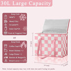 Checkered Insulated Grocery Bags 2 Pack, Checkerboard Cooler Shopping Bags for Groceries, Insulated Bags for Food Delivery