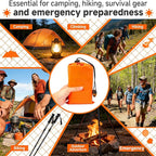 Sleeping Bag, Terrashell Blanket, Emergency Sleeping Bag, Waterproof, Compact Lightweight, Extra Thick, Heat Blanket Survival for Survival Kit Car Camping Gear Hiking Go (65μm) (2PCS)