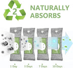 18 Pack Bamboo Charcoal Air Purifying Bag, Activated Charcoal Bags Odor Absorber, Moisture Absorber, Natural Car Air Freshener, Shoe Deodorizer, Odor Eliminators For Home, Pet, Closet (6x50g, 6x150g)