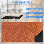 Nilight Car Seat Cover 2PCS Black Brown Breathable Mesh Interior Covers with Removable Headrest Airbag Compatible Universal for Cars Truck and SUV Front Seats