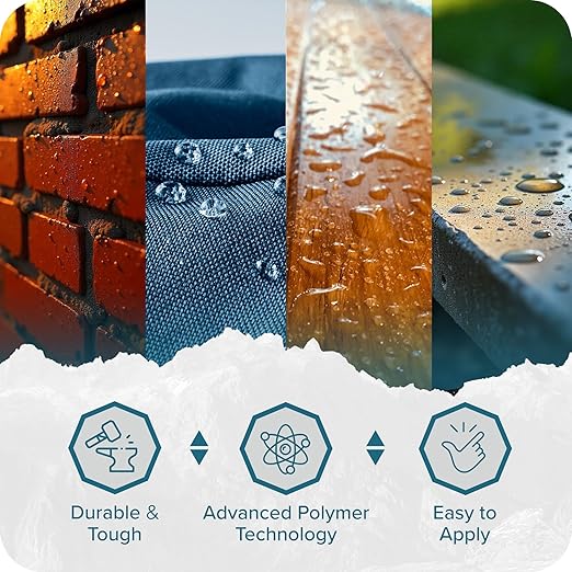Polar Invisible Waterproof Sealer Clear - 6 x 20 Fl Oz | Instant Waterproof Sealant for Fabric, Concrete, Brick, Wood & Masonry | Long Lasting Protection for Interior & Exterior Surfaces