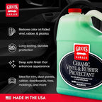 Griot's Garage Ceramic Vinyl and Rubber Protectant for Car Detailing, Restorer and Protectant for Dashboards, Door Panels, Tires, Exterior Trim, Moldings, and More, 10822, One Gallon