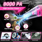 47PCS Car Detailing Kit Interior Cleaner, Car Cleaning Supplies with High Power Car Vacuum Cleaner,Auto Detailing Kit,Car Wash Kit with Bucket Detailing Brush Set,Pink Car Accessories for Women