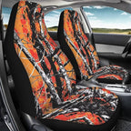 KEIAHUAN Car Seat Covers Camo Hunting Design Front Seat Cover and Split Rear Bench Seat Cover Comfortable Stretchy Universal Fit Most Cars SUVs Vans Sedans, Orange