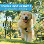 FURRYFECTION Plaid Dog Harness for Small Dogs, Reflective No Pull Adjustable Pet Vest with Front Clip, Leash, Easy Control Handle and Seat Belt, Blue, S