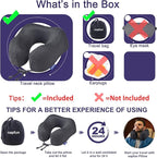 napfun Neck Pillow for Traveling, Upgraded Travel Neck Pillow for Airplane 100% Pure Memory Foam Travel Pillow for Flight Headrest Sleep, Portable Plane Accessories, Full Black