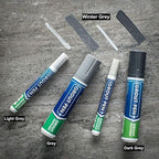 Grout Pen Tile Paint Marker: Waterproof Grout Paint, Tile Grout Colorant and Sealer Pen - Narrow 5mm, 2 Pack with Extra Tips (7mL) - Winter Grey