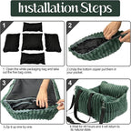 Dog Car Booster Seat, for Small Dogs Under 30 lbs, Detachable Washable Travel Bed with Storage Pockets and Safety Belt (Green, Medium)