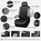 CAR PASS Bling Diamond Leather Car Seat Covers Full Seats Interior Sets, Waterproof Shining Glitter Sparkly Crystal Universal Armrest Automotive Truck SUV Cute Women Girl, Black Multicolor Rhinestone