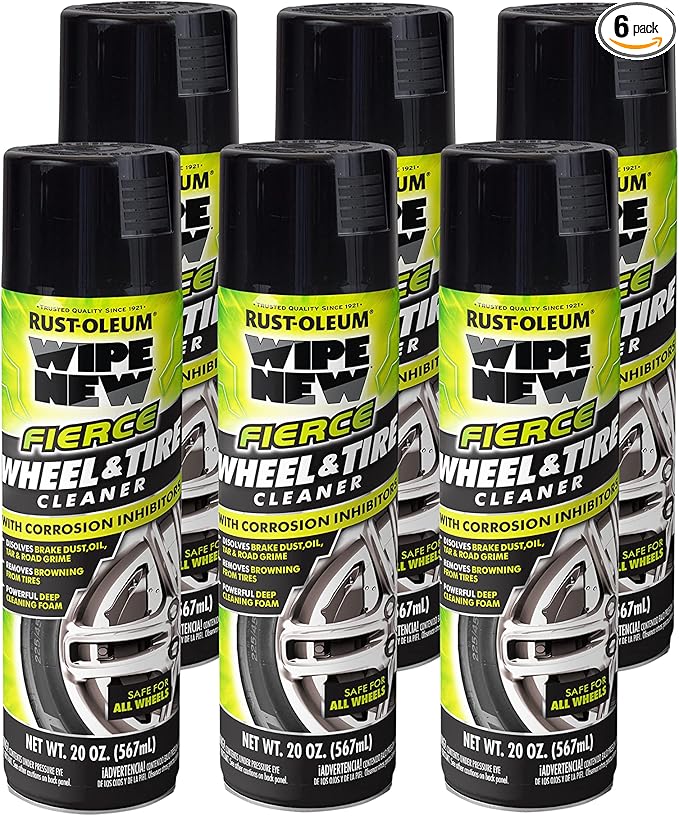 Wipe New Rust-Oleum 372668-6PK Fierce Wheel & Tire Cleaner, 20 oz, (Pack of 6)