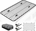 Wildroad Car Roof Platform, Universal Roof Flat Rack Combo 90" x 47" x 1.3" Heavy Duty Roof Rack Platform with Cargo Bag, Cargo Net, Ratchet Straps and Anti-Rust Sealant Fits for SUV Truck Cars