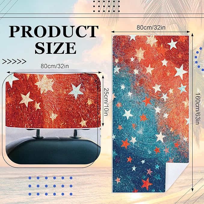 1 Pack Car Towel Seat Covers with Storage Bag, Multifunctional Towel for Gym Outdoor Sport, Picnic, Beach, Pet Dog Travel,Non-Slip Washable Car Seat Protector (Starry)