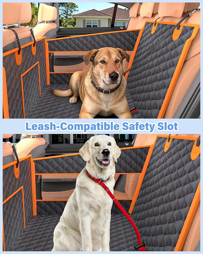 Dog Car Seat for Large Dogs, Half Back Seat Extender with Hard Bottom, Waterproof Non-Slip Pet Car Seat for Cars, SUVs and Trucks, Fits Medium Dogs
