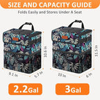 3 Gallons Car Trash Can with Lid, Bag Bin Hanging Waterproof Automotive Car Garbage Cans Leak Proof Vehicle Trash Can for Truck SUV,Colorful Leaves