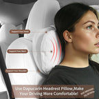 Car Headrest Pillow for Driving, Dual-Sided Leather Design Neck Pillow, Breathable Softness Neck Support, Universal Fit Head Rest Travel Pillow, White, 2 Pack
