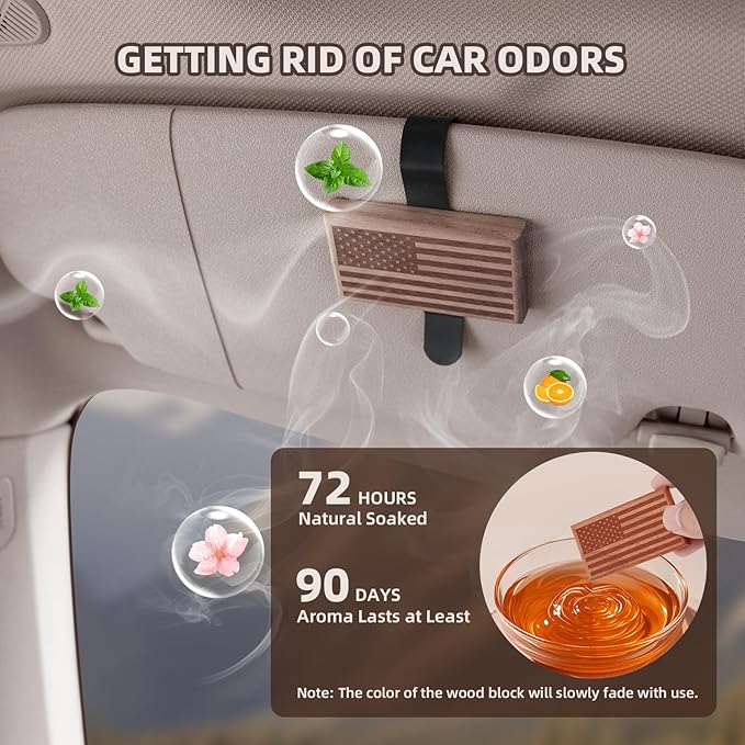 Car Air Freshener Small Wooden Diffuser New Smell Set Car Odor Eliminator