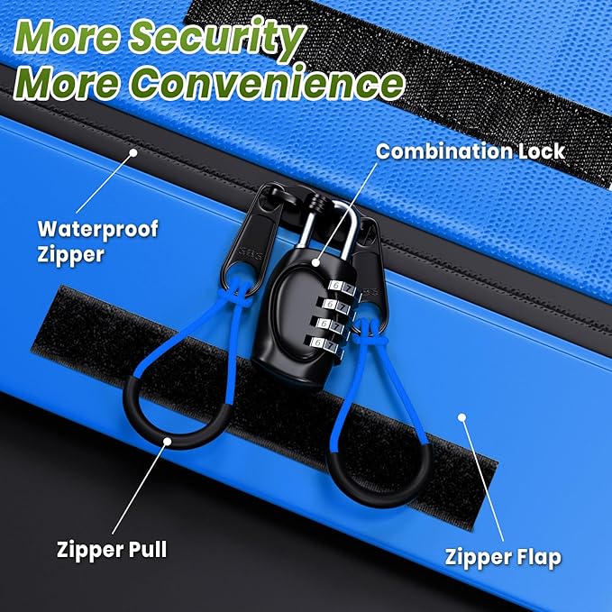 Car Rooftop Cargo Carrier Bag, 16 Cubic Feet Soft Roof Top Luggage Bag for All Vechicles with/Without Racks - with Waterproof Zip, Anti-Slip Mat, Door Hooks, Luggage Lock, Storage Bag